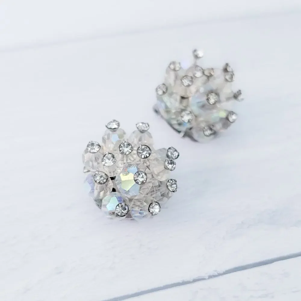 Vintage Clip On Earrings Unusual - Cluster Style - 7/8